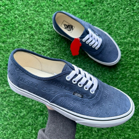 Vans Authentic Deboss Off The Wall Dress Blues True White - Picture 2 of 8